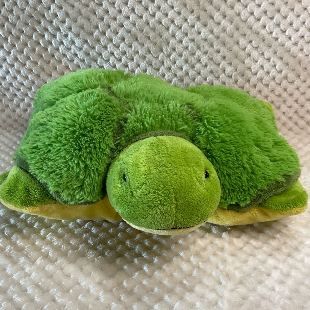 Pillow Pets Pee Wees Plush Turtle Green Yellow Stuffed Animal Toy